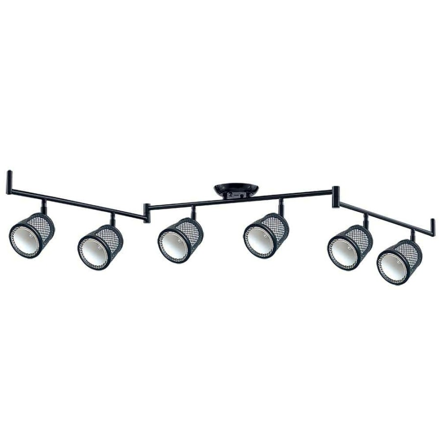 Track Lighting * | Baltimore 47.2 In. 6-Lights Black And Pewter Track Lighting Kit By Beldi