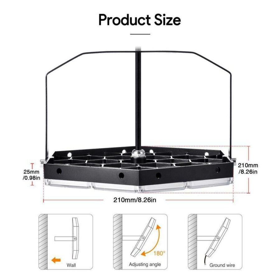 Commercial Lighting * | 100-Watt Equivalent Integrated Led Black High Bay Light Garage Light By Nersunda