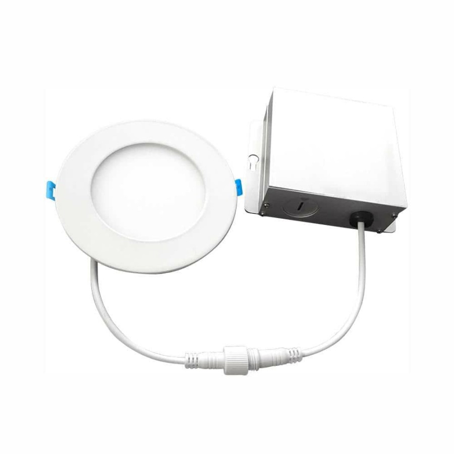 Recessed Lighting * | 6 In. 4000K New Construction Or Remodel Ic Rated Canless Integrated Led Recessed Kit For Shallow Ceiling By Euri Lighting