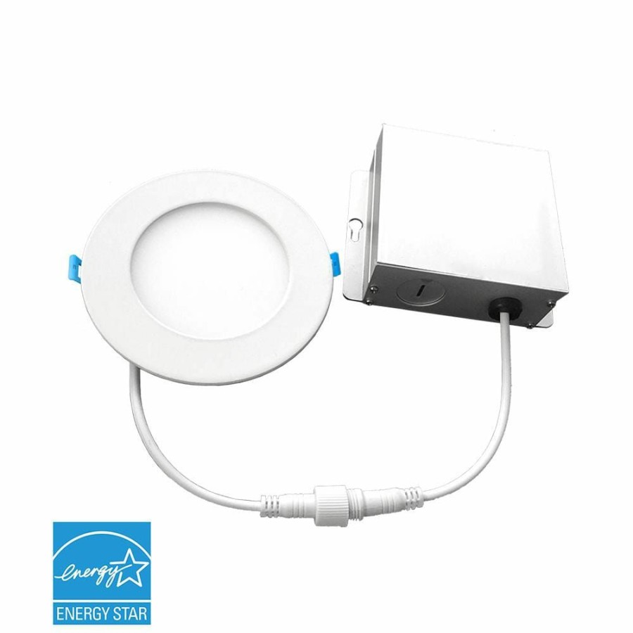 Recessed Lighting * | 6 In. 4000K New Construction Or Remodel Ic Rated Canless Integrated Led Recessed Kit For Shallow Ceiling By Euri Lighting