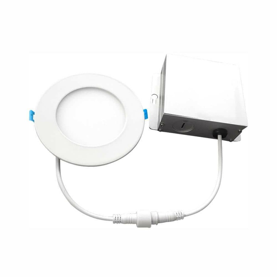 Recessed Lighting * | 4 In. 3000K New Construction Or Remodel Ic Rated Canless Recessed Integrated Led Kit For Shallow Ceiling By Euri Lighting