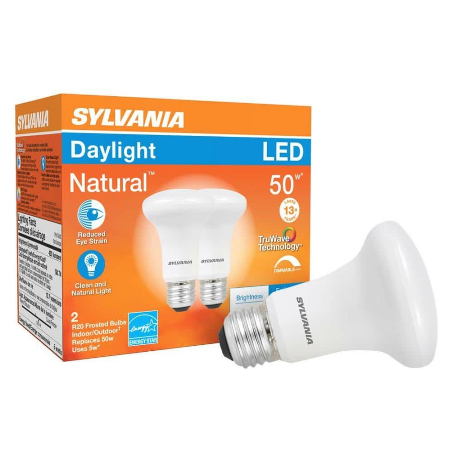 Light Bulbs * | 45-Watt Equivalent R20 Dimmable Led Light Bulb 5000K (2-Pack) By Sylvania