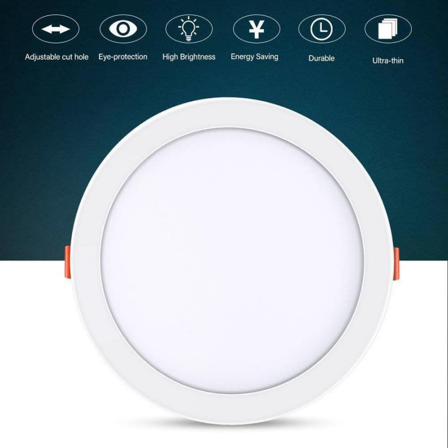 Commercial Lighting * | 3.94 In. 6-Watt 360 Lumens White Integrated Led Round Flat Panel Flush Mount Ceiling Light By Nersunda