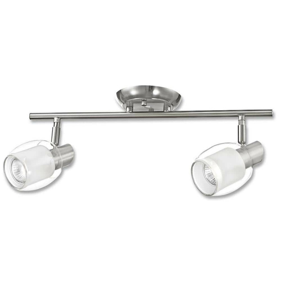 Track Lighting * | Salem Collection 2-Light Nickel Track Lighting Fixture By Beldi