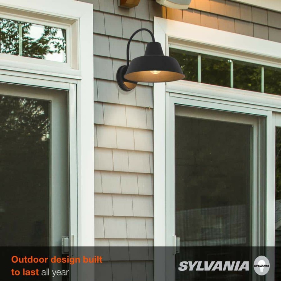 Outdoor Lighting * | Weymouth Single Bulb Antique Black Outdoor Barn Light Sconce With 1 Edison 6.5-Watt Led Light Bulb Included By Sylvania