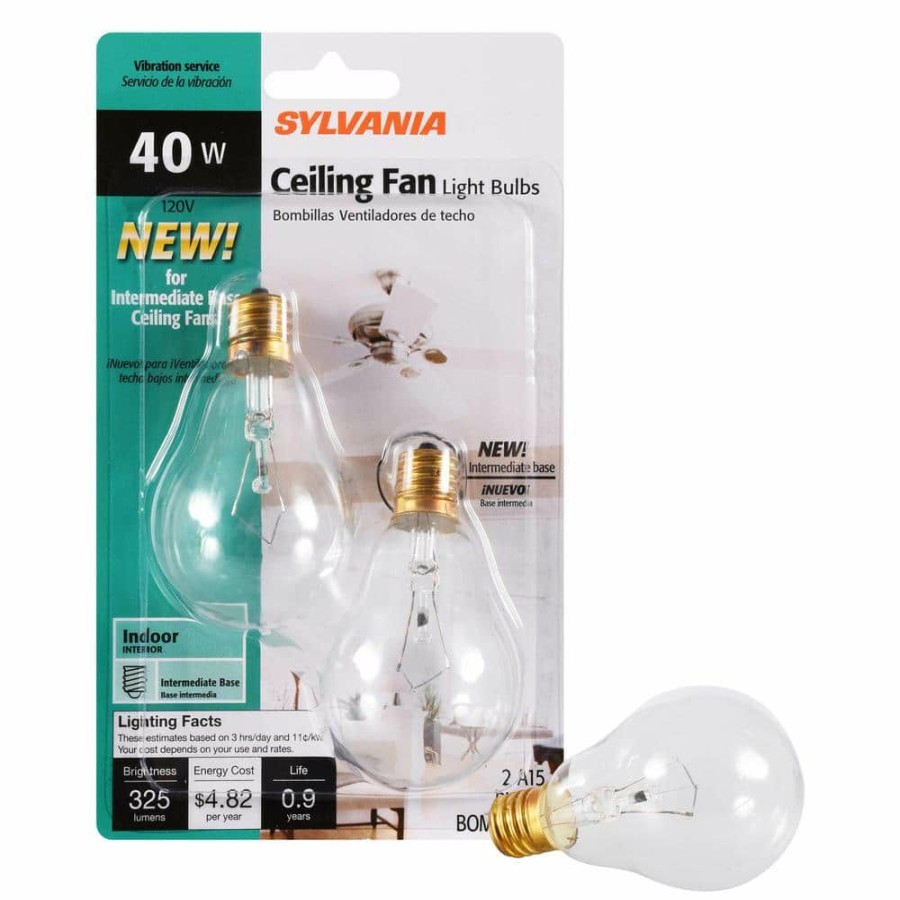 Light Bulbs * | 40-Watt Double Life A15 Incandescent Light Bulb (2-Pack) By Sylvania