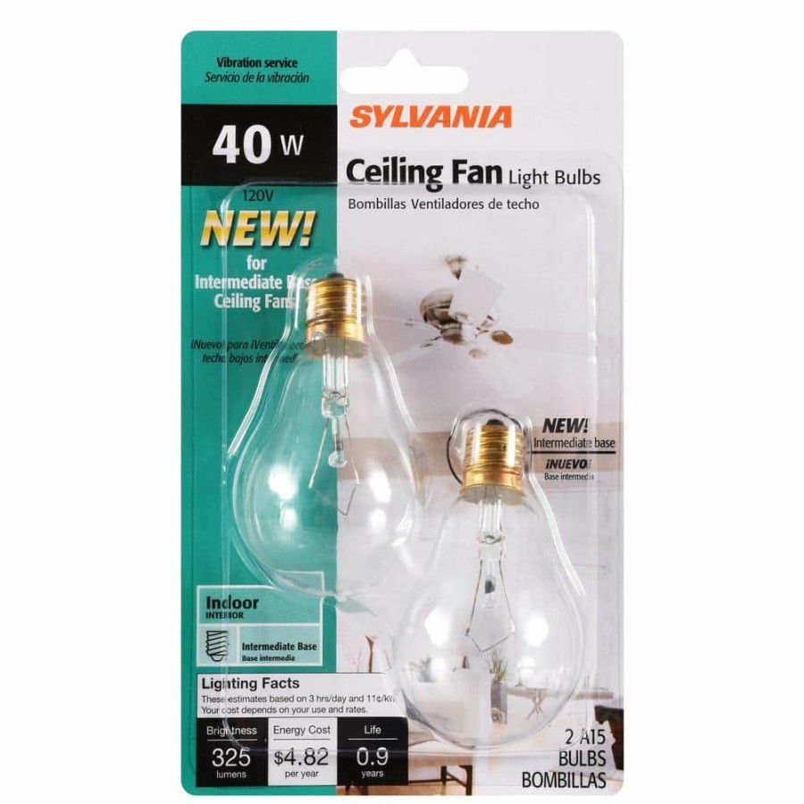 Light Bulbs * | 40-Watt Double Life A15 Incandescent Light Bulb (2-Pack) By Sylvania