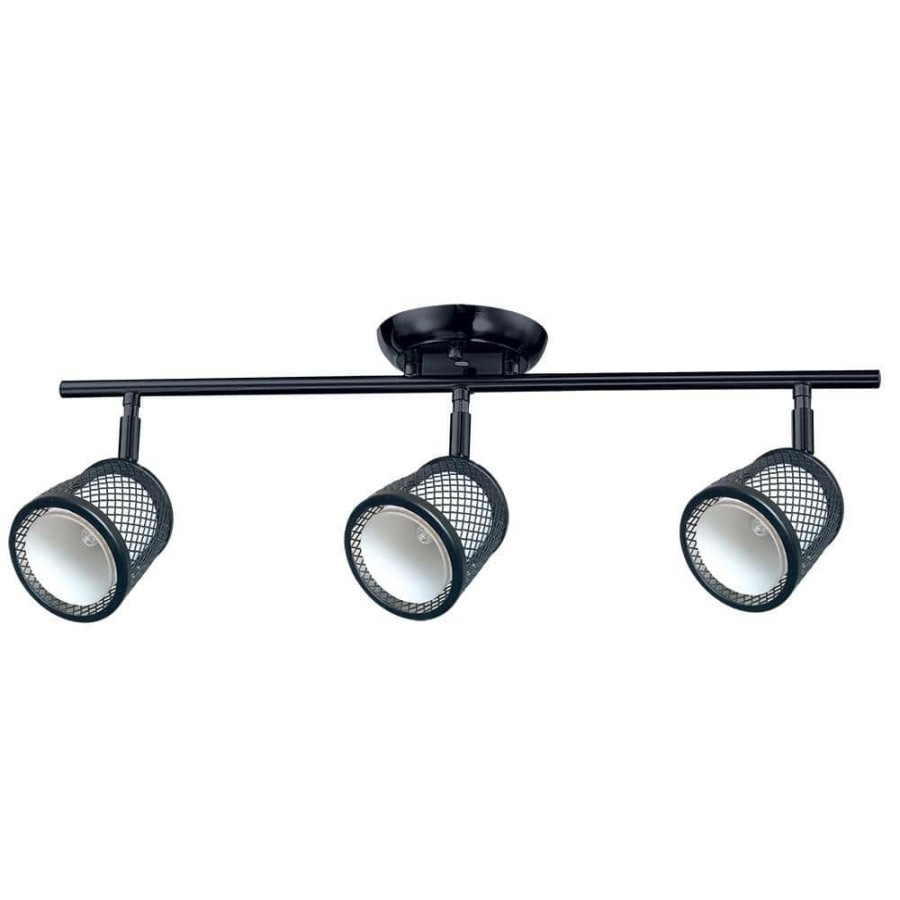 Track Lighting * | Baltimore 23.2 In. 3-Lights Black And Pewter Track Lighting Kit By Beldi