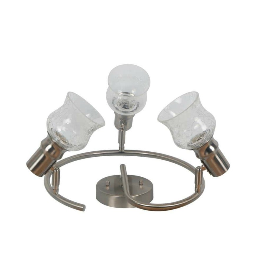 Track Lighting * | Vieste Collection 3-Lights Satin Nickel Track Lighting Mount By Beldi