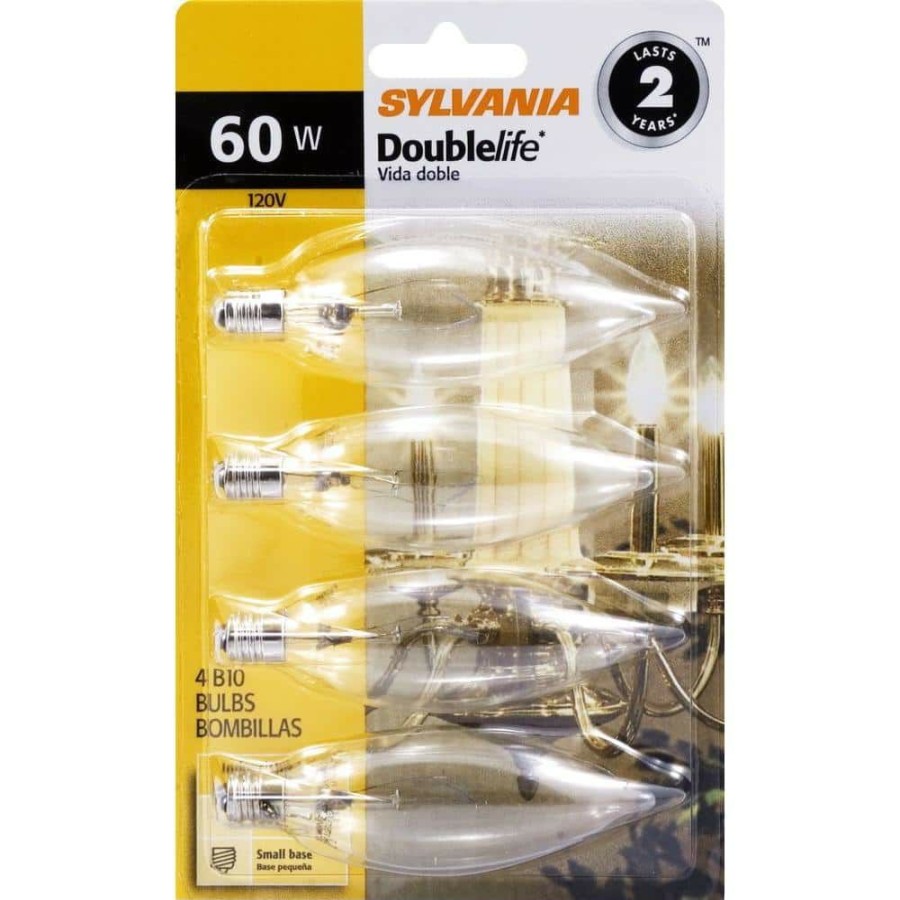 Light Bulbs * | 60-Watt Double Life B10 Incandescent Light Bulb (4-Pack) By Sylvania