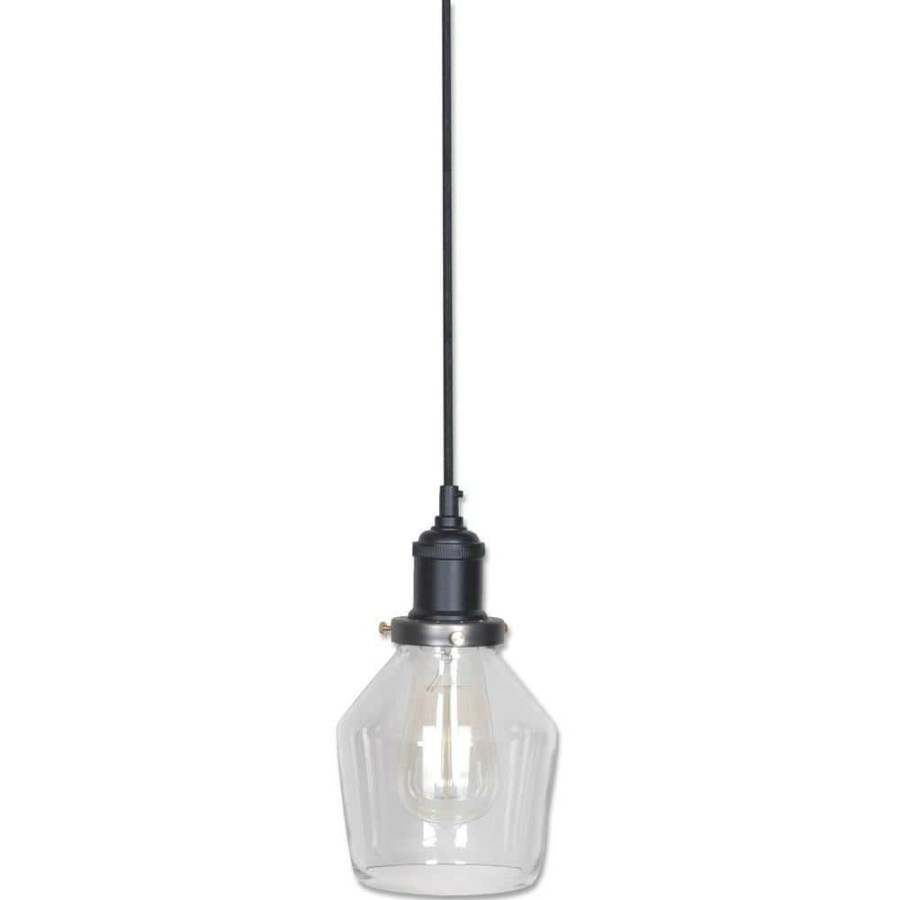 Flush Mount Lights * | Wylie Collection 1-Light Black Pendant By Beldi