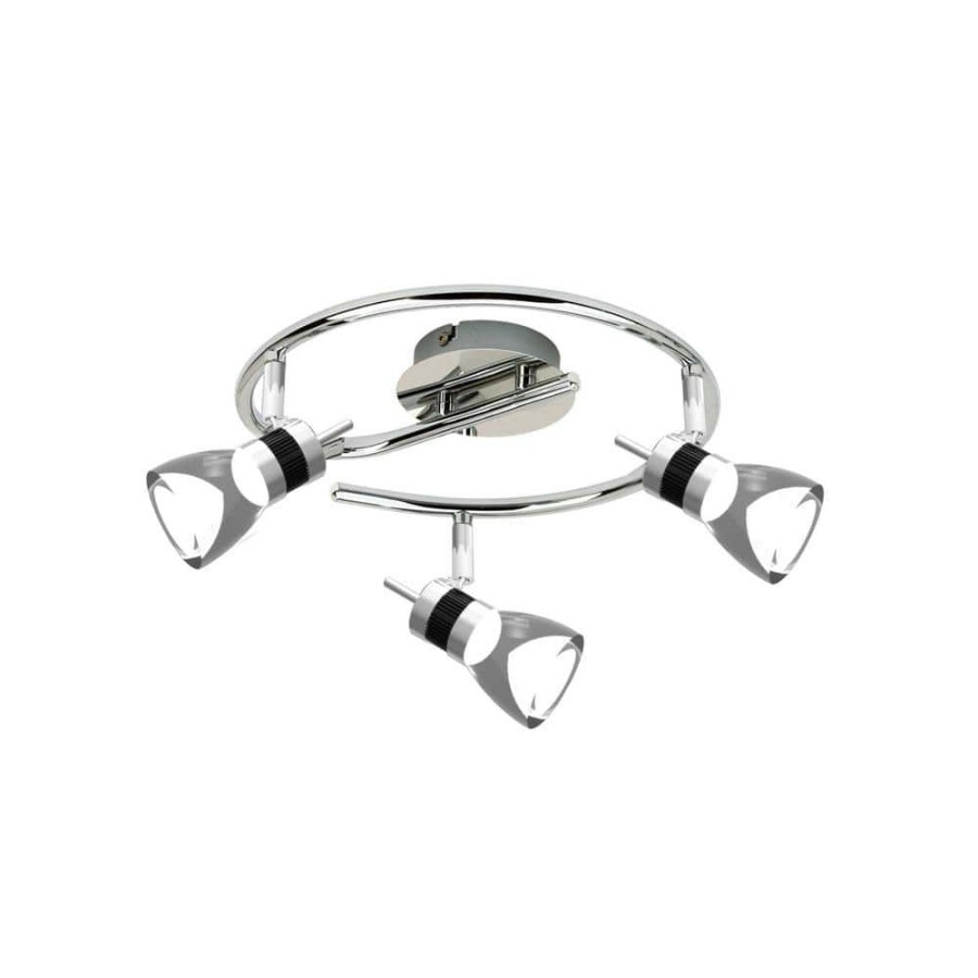 Track Lighting * | Led Brushed Chrome Integrated Led Track Lighting With 3 Heads By Beldi