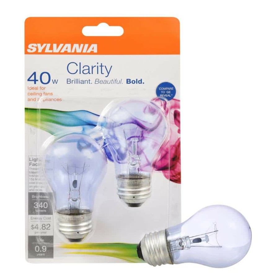 Light Bulbs * | 40-Watt A15 Clarity Incandescent Light Bulb (2-Pack) By Sylvania