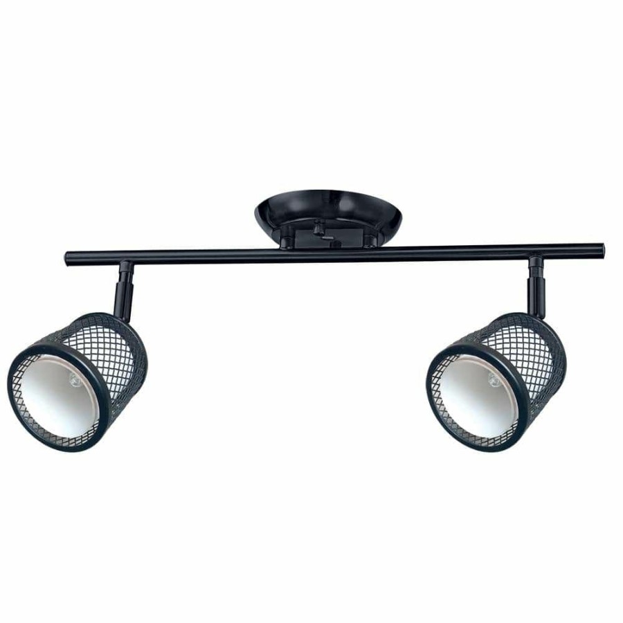 Track Lighting * | Baltimore 17.7 In. 2-Lights Black And Pewter Track Lighting Kit By Beldi