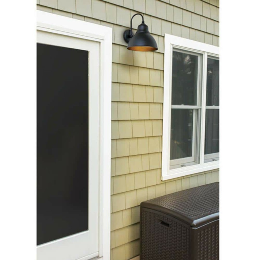 Outdoor Lighting * | Dover 1-Light Antique Black Outdoor Wall Mount Barn Light Sconce With Edison Led Light Bulb Included By Sylvania