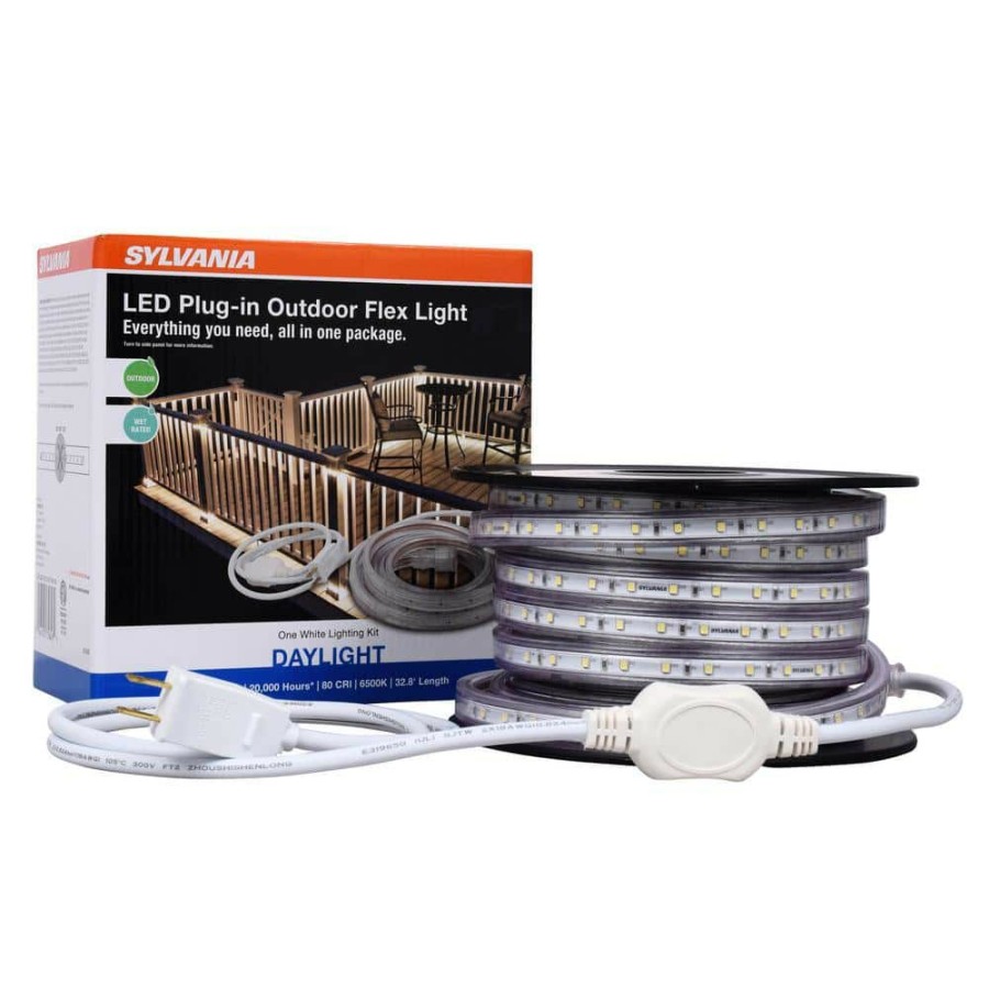 Outdoor Lighting * | Plug-In White Outdoor Flex Led Landscape Lighting Deck Rail Light By Sylvania