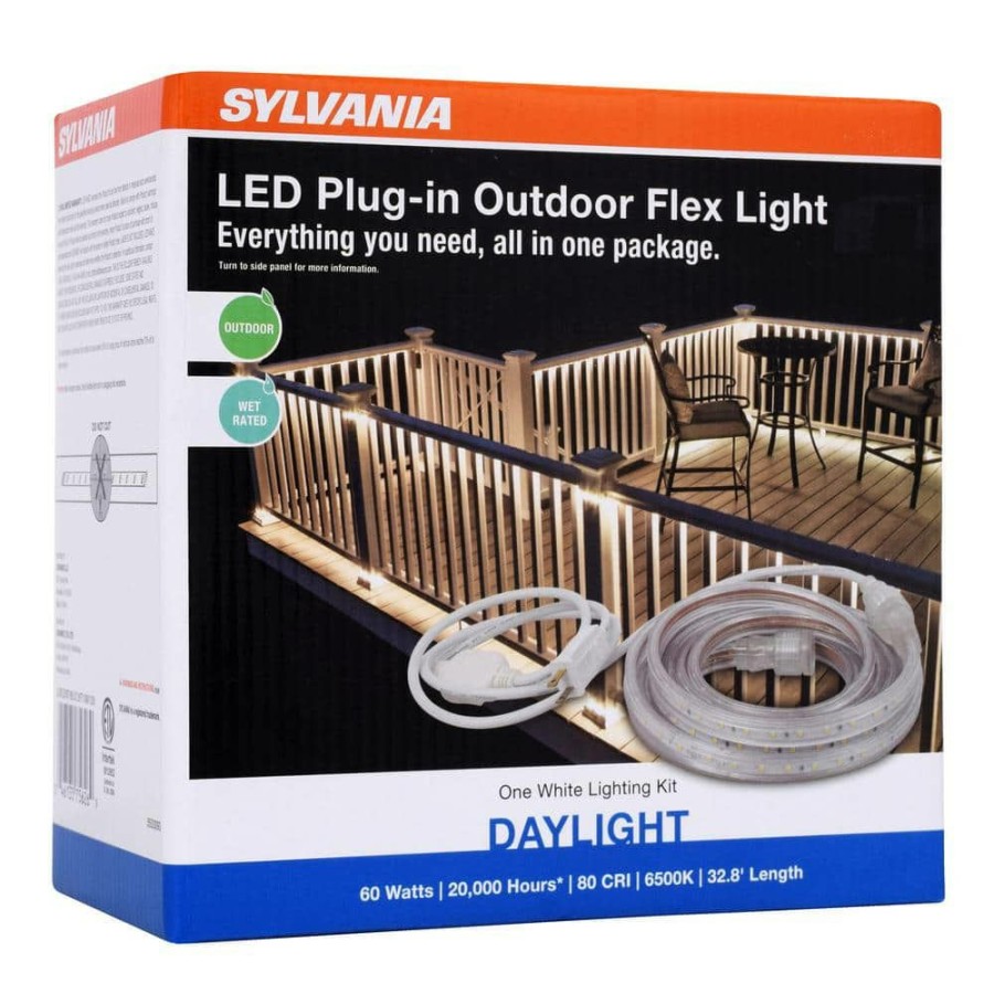 Outdoor Lighting * | Plug-In White Outdoor Flex Led Landscape Lighting Deck Rail Light By Sylvania