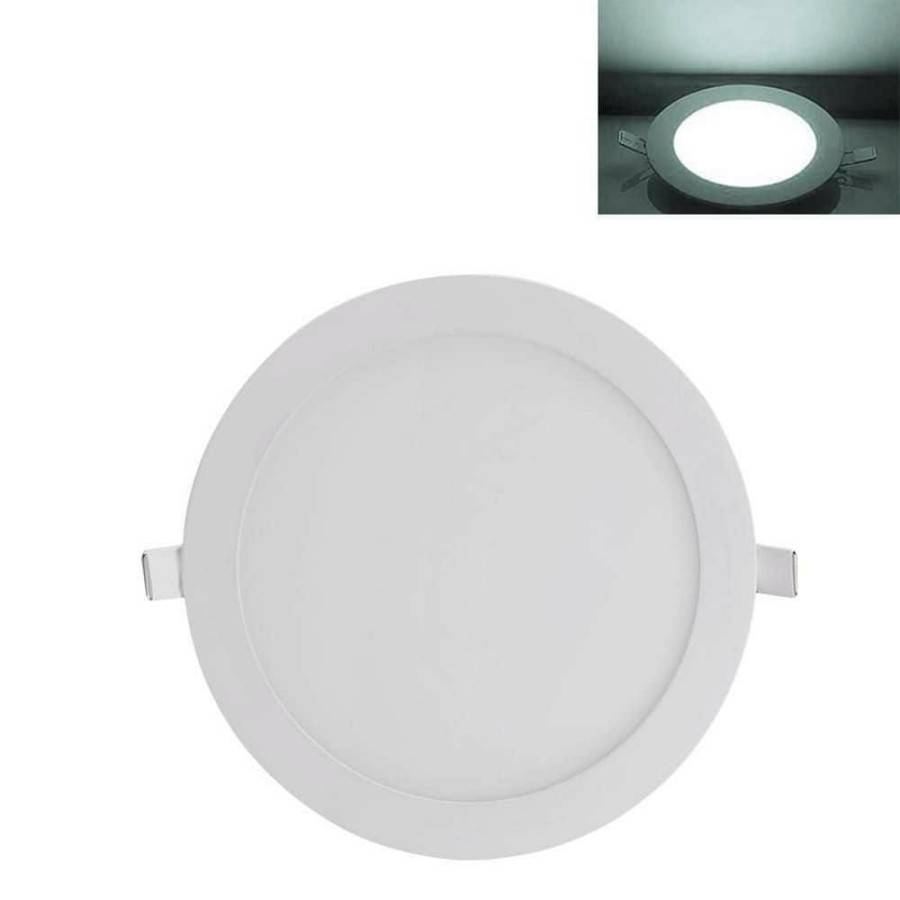 Commercial Lighting * | 9.2 Inch 18-Watt Ultra-Thin Round Led Recessed Panel Light, Cool White By Nersunda