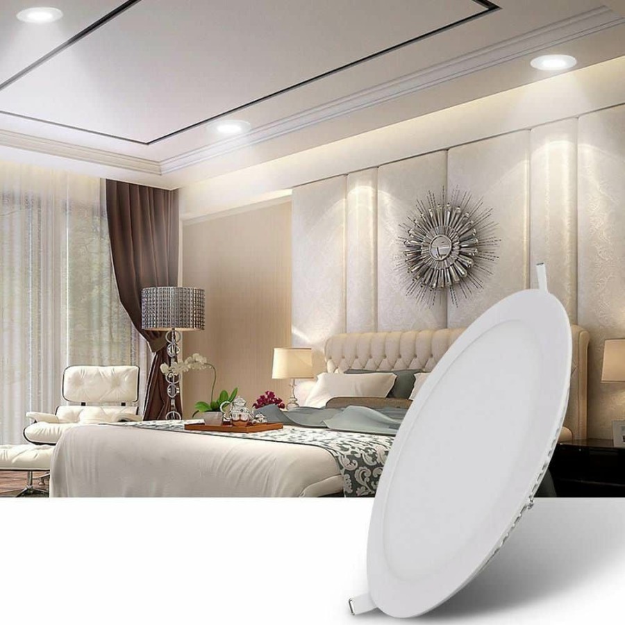 Commercial Lighting * | 9.2 Inch 18-Watt Ultra-Thin Round Led Recessed Panel Light, Cool White By Nersunda