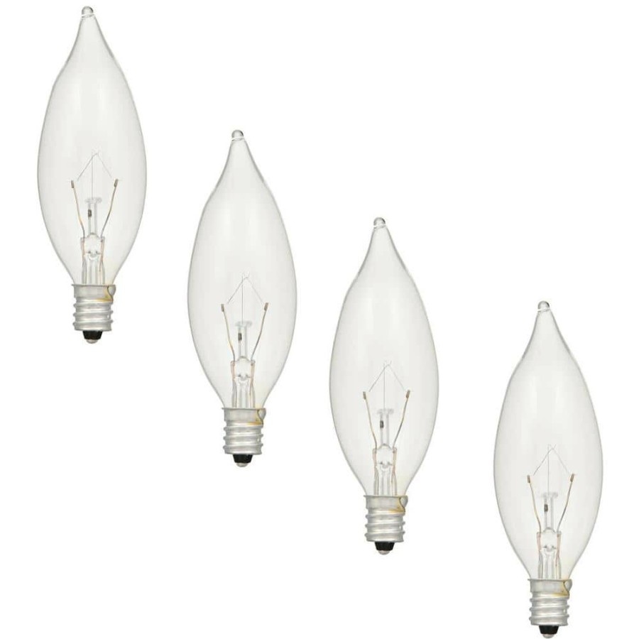 Light Bulbs * | 15-Watt Double Life B10 Incandescent Light Bulb (4-Pack) By Sylvania