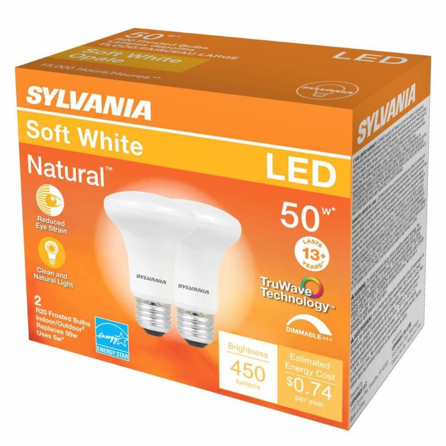 Light Bulbs * | 45-Watt Equivalent R20 Dimmable Led Light Bulb In 2700K (2-Pack) By Sylvania