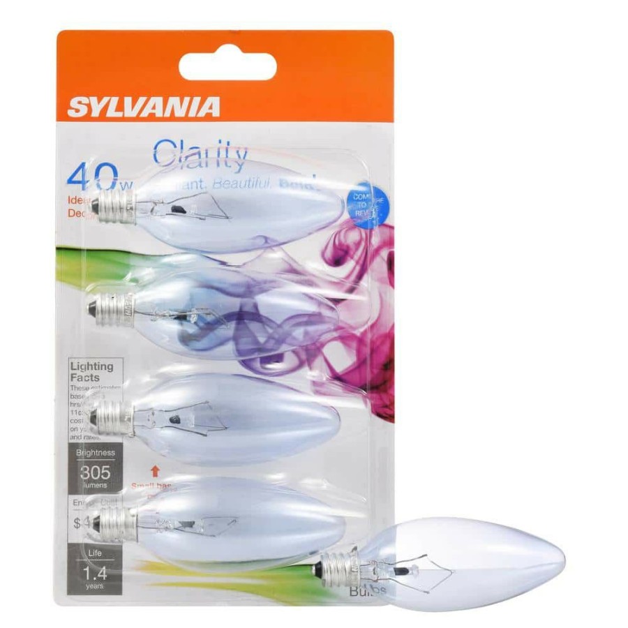 Light Bulbs * | 40-Watt B10 Clarity Incandescent Light Bulb (4-Pack) By Sylvania