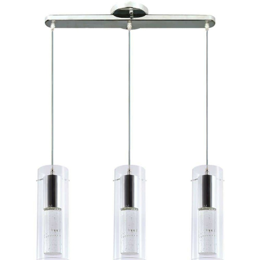 Flush Mount Lights * | Martigny Collection 3-Light Chrome Pendant By Beldi