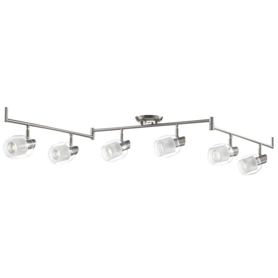 Track Lighting * | Salem Collection 6-Light Nickel Track Lighting Fixture By Beldi