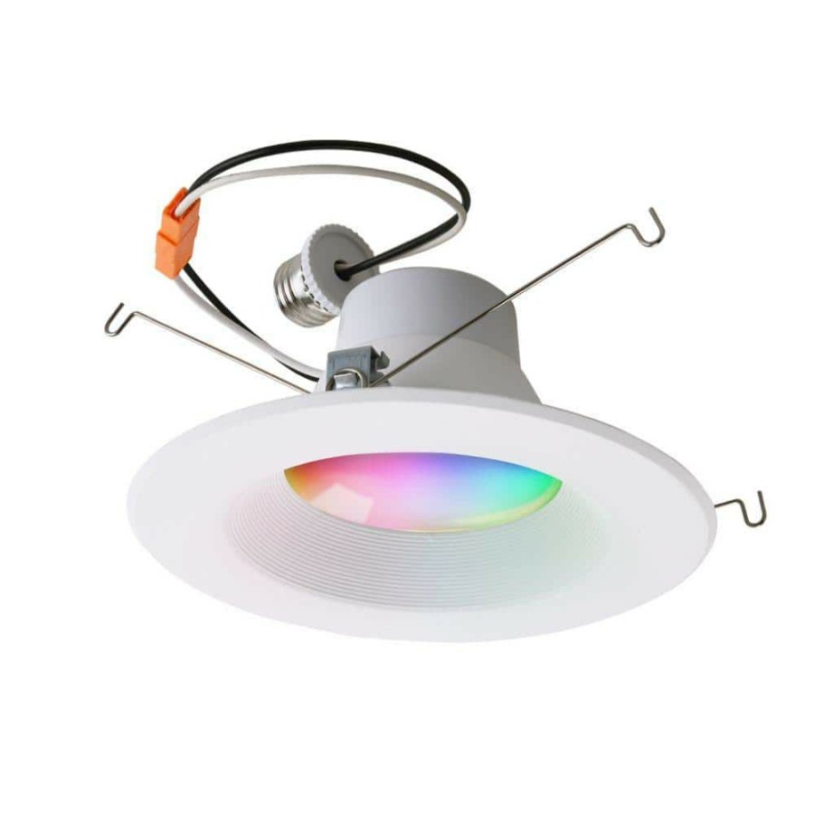 Recessed Lighting * | 6 In. Rgb And Cct Tunable New Construction And Remodel Smart Wi-Fi Recessed Integrated Led Kit By Euri Lighting