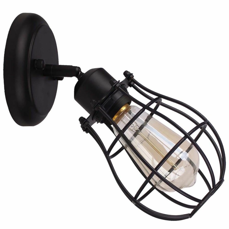 Track Lighting * | Lancy Collection 1-Light Matte Black Track Light With Cage Shade By Beldi