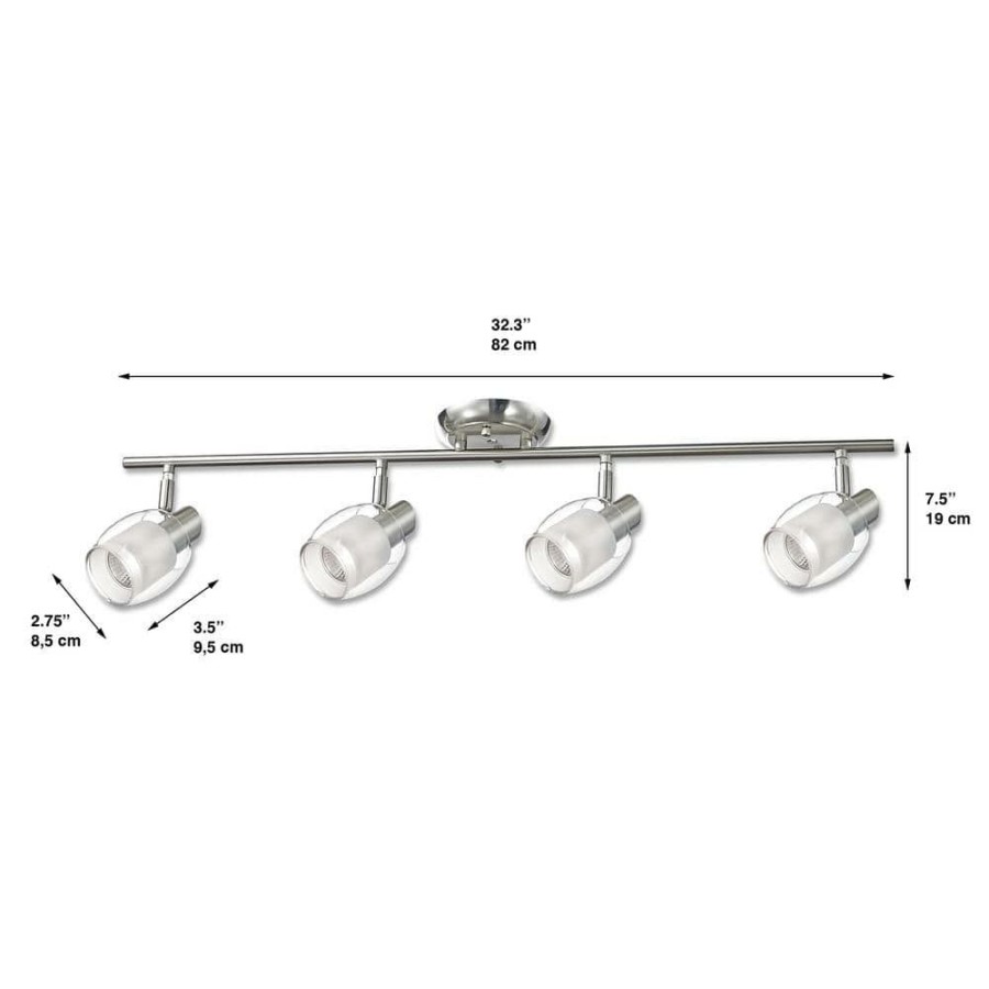 Track Lighting * | Salem Collection 4-Light Nickel Track Lighting Fixture By Beldi