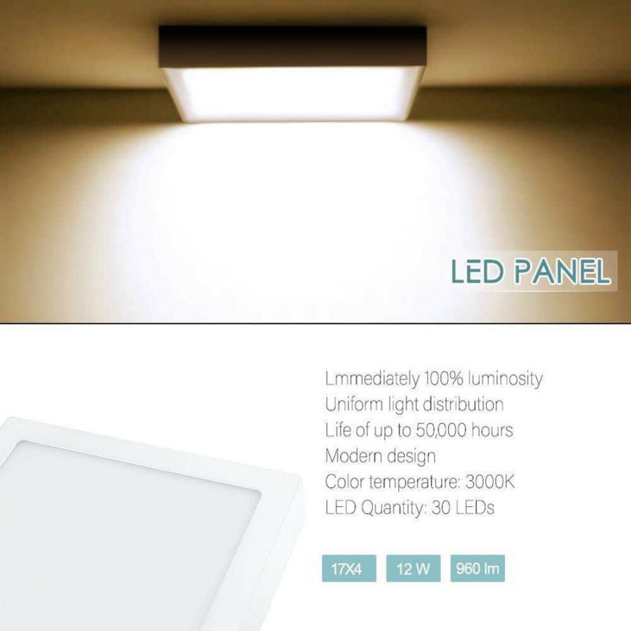 Commercial Lighting * | 12-Watt Integrated Led Panel Light, 3000K Warm White By Nersunda