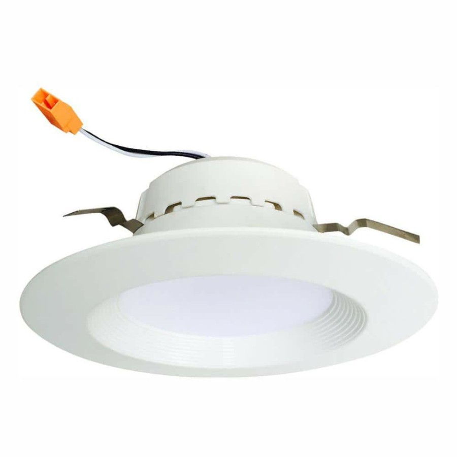 Recessed Lighting * | 4 In. 75-Watt Equivalent 13-Watt, Matte White Dimmable Recessed Integrated Led Downlight Trim By Euri Lighting