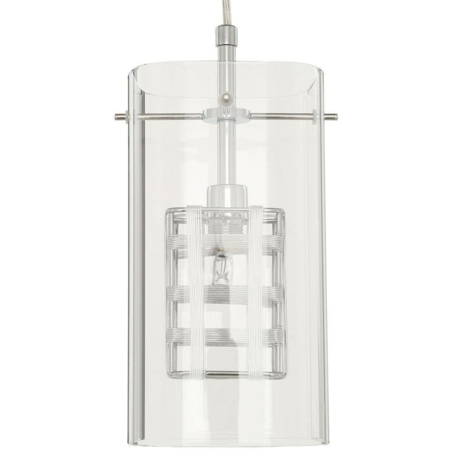 Outdoor Lighting * | Miami Collection 1-Light Chrome Pendant With Clear Glass Shade By Beldi