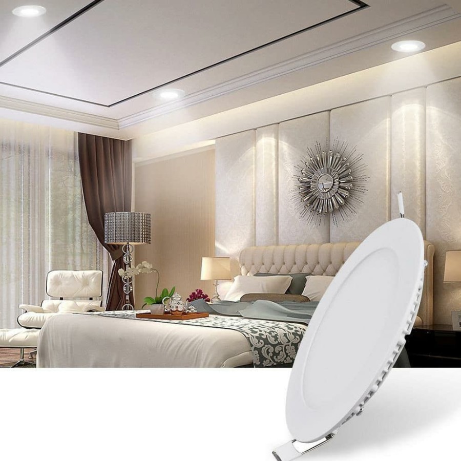 Commercial Lighting * | 6.18 Inch 9-Watt Ultra-Thin Round Led Recessed Panel Light, Cool White By Nersunda