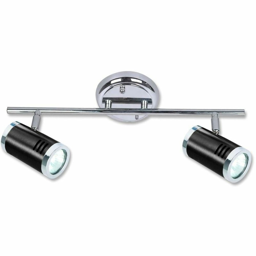 Track Lighting * | Ricardo Collection 2-Light Black And Chrome Track Lighting Fixture By Beldi