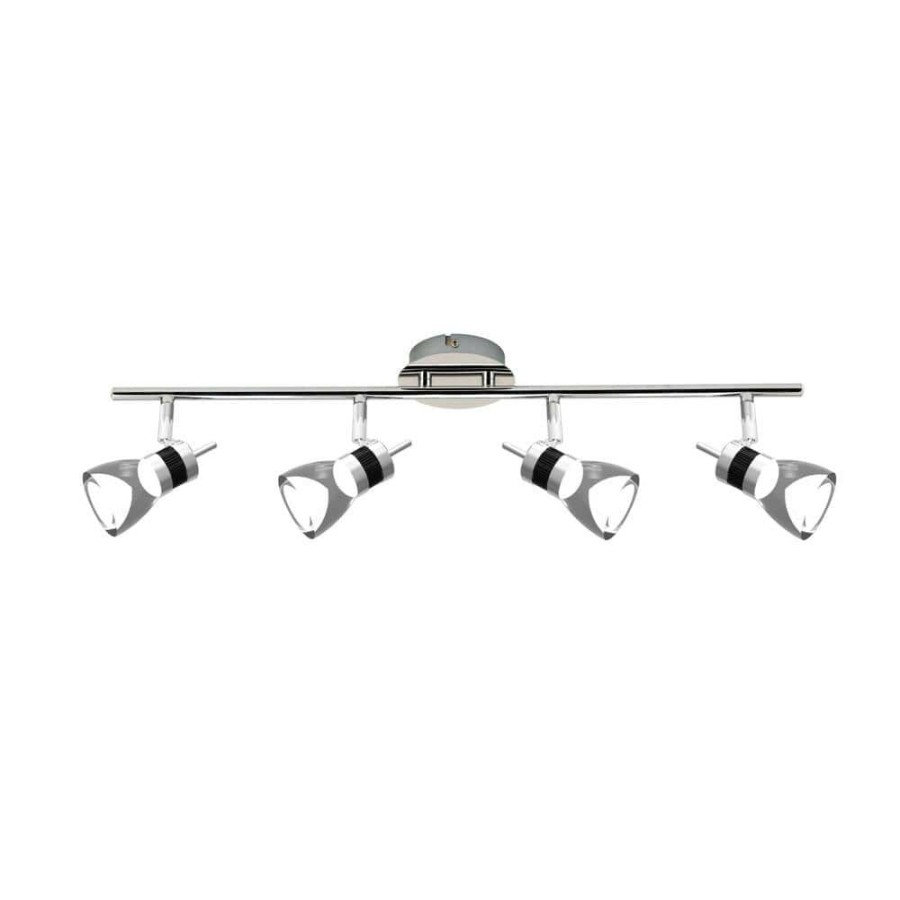 Track Lighting * | Led 25.2 In. 4-Light Brushed Chrome Integrated Led Track Lighting Kit By Beldi