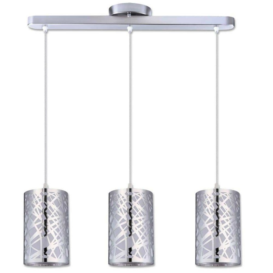 Flush Mount Lights * | Nice Collection 3-Light Chrome Pendant By Beldi