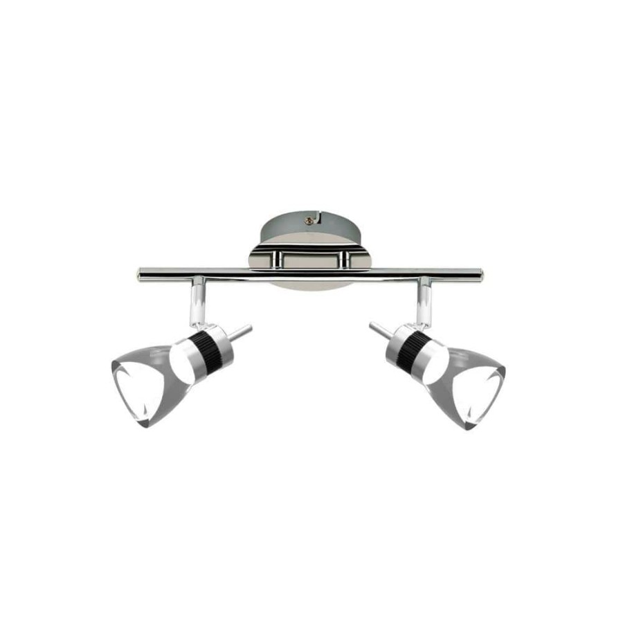 Track Lighting * | Led 11.8 In. 2-Light Brushed Chrome Integrated Led Track Lighting Kit By Beldi